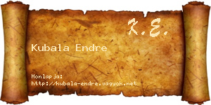 Kubala Endre névjegykártya